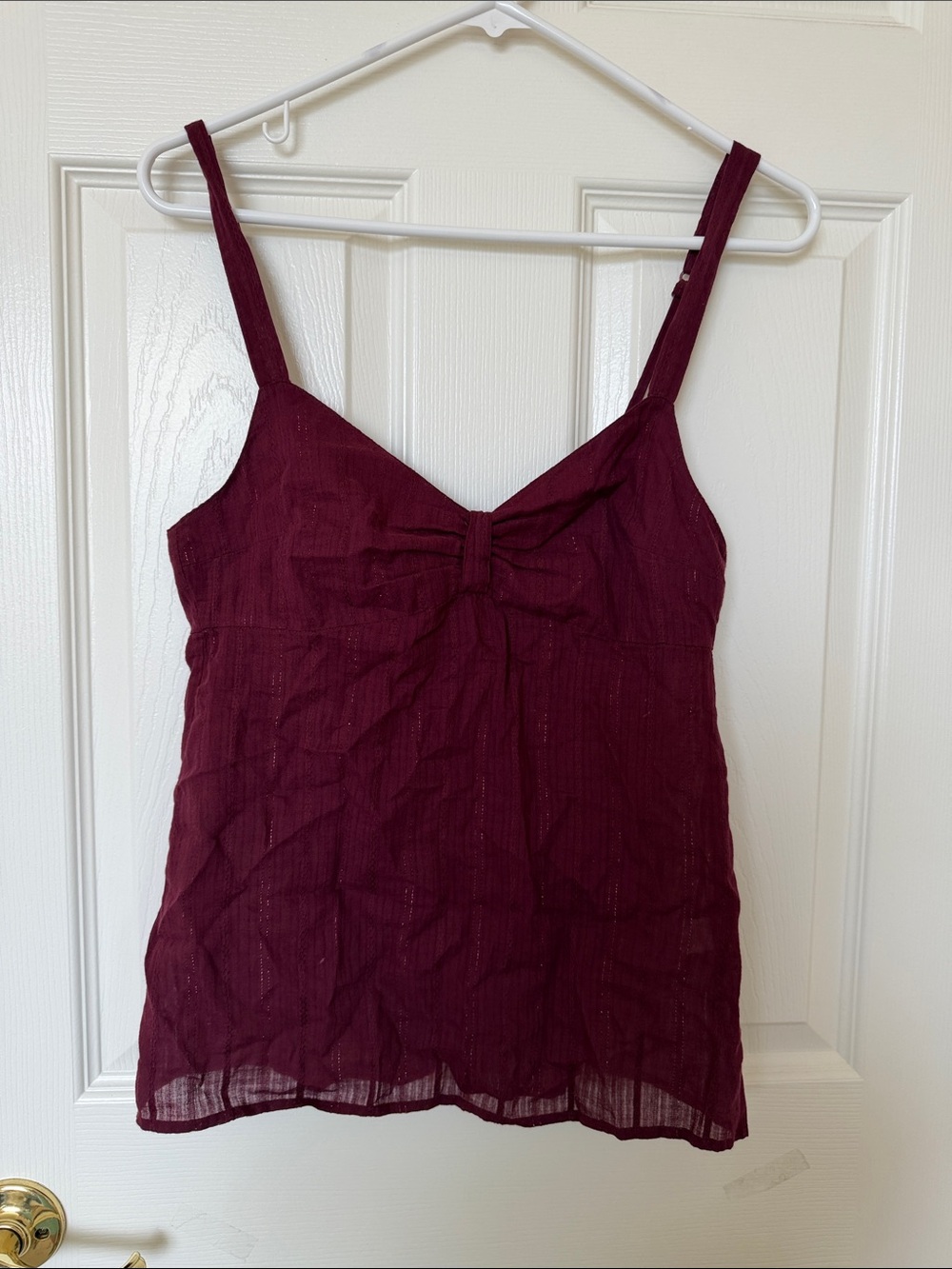 Abercrombie & Fitch Wine Red Bow-Front Tank